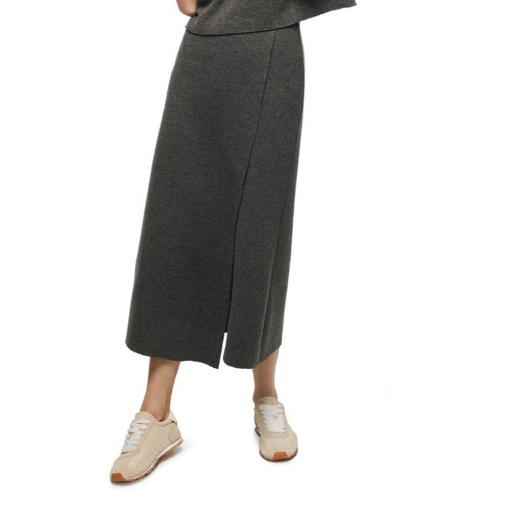 Wool slit Skirt - Picture 6 of 11